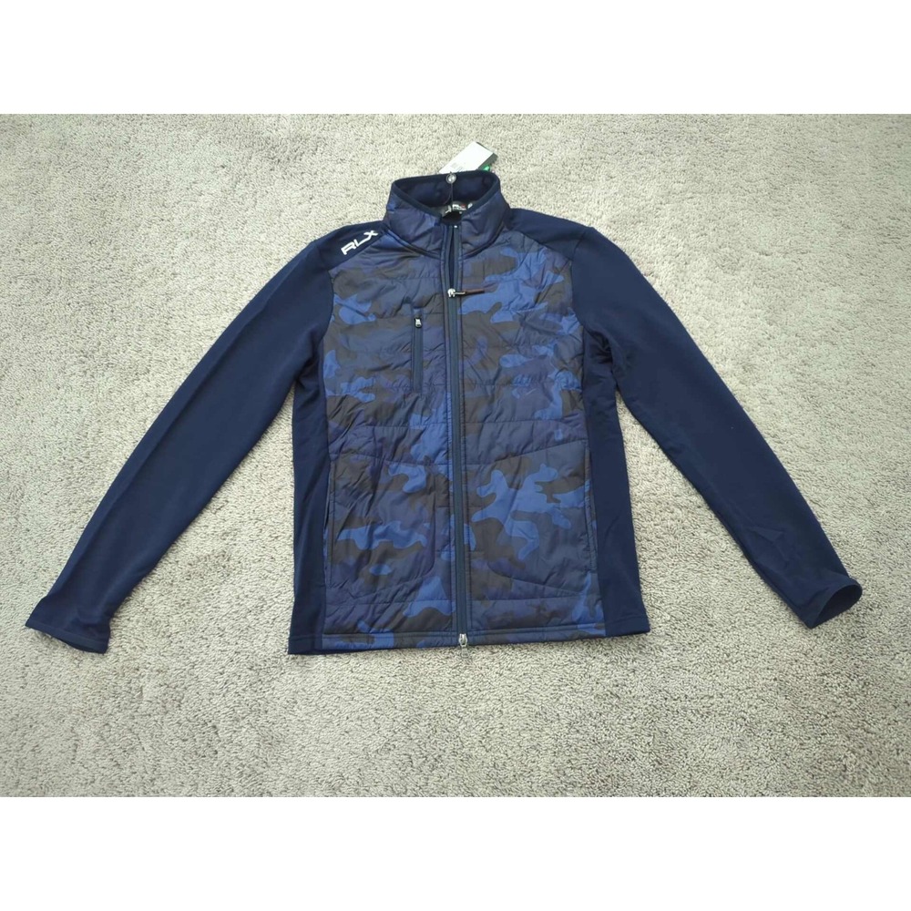 RLX Ralph Lauren Jacket Mens‎ Small Navy Camo Quilted NEW 44% Wool